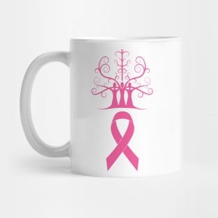 Breast Cancer Awareness Dark Pink Ribbon Sisters Tree Of Life Mug